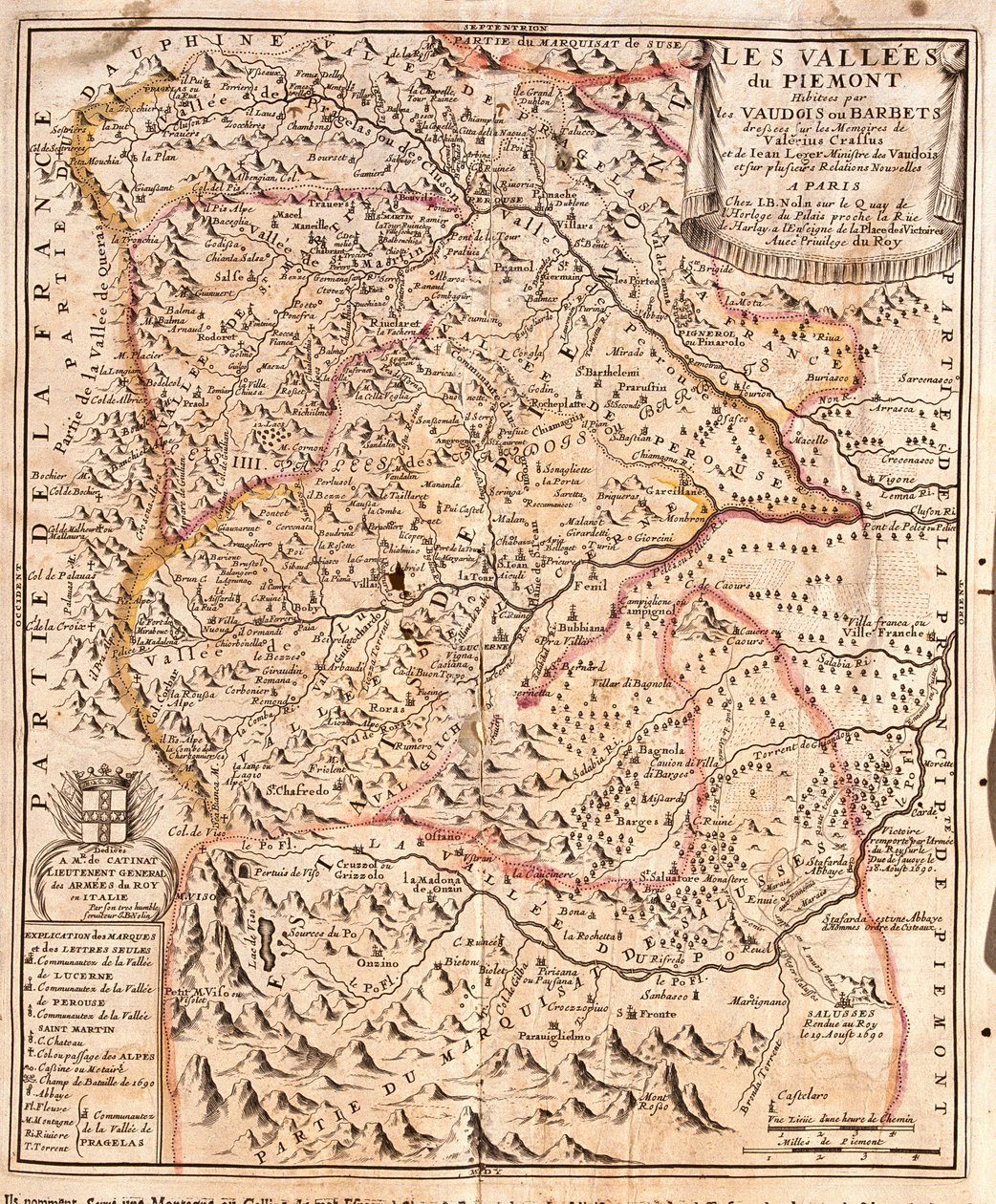 Piemont térképe (Olaszország) (metszet alkotó: Jean Baptiste Nolin