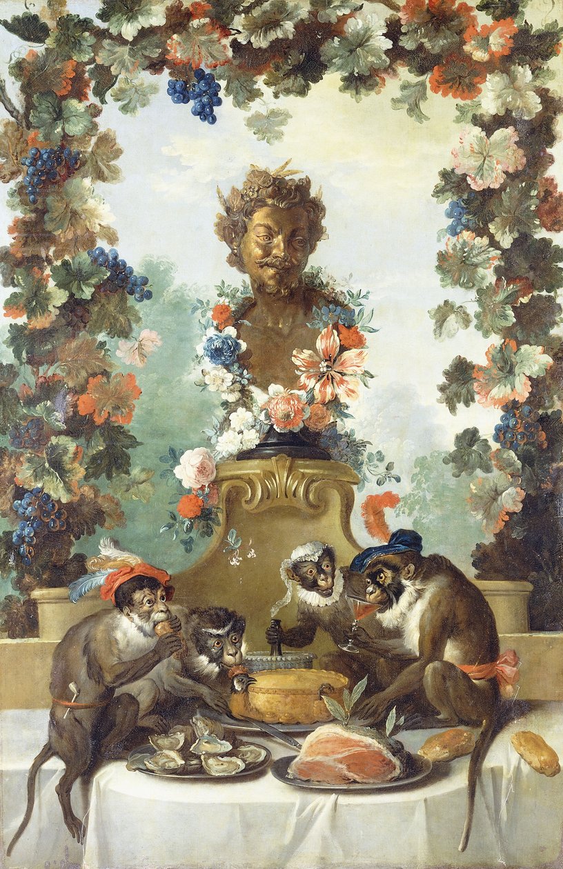 A majmok ünnepe, alkotó: Jean Baptiste Oudry