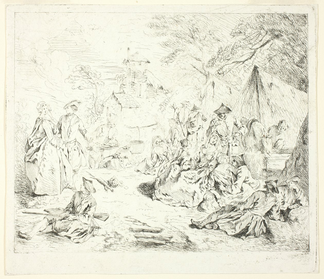 Halte de Soldates alkotó: Jean Baptiste Pater
