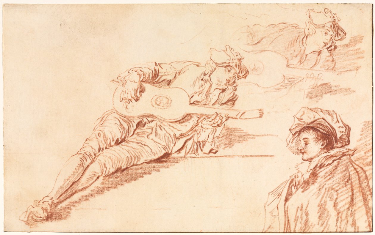 A gitáros, 1720-as évek. alkotó: Jean Baptiste Pater