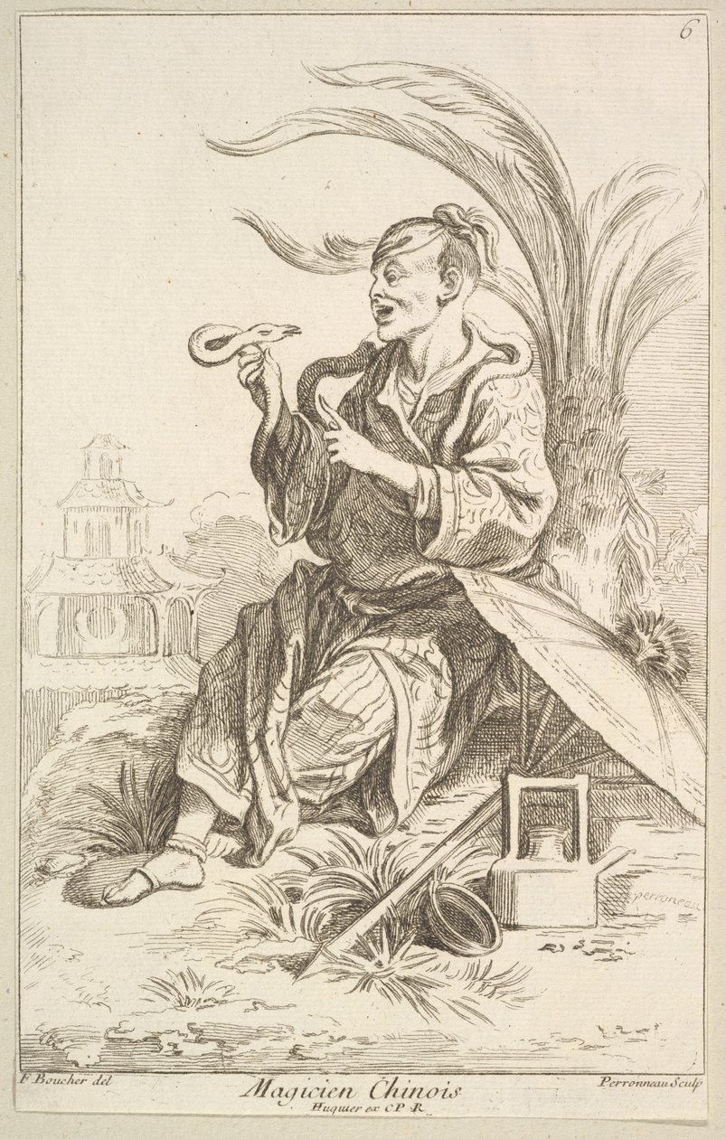 Kínai bűvész, 1738-45. alkotó: Jean Baptiste Perronneau