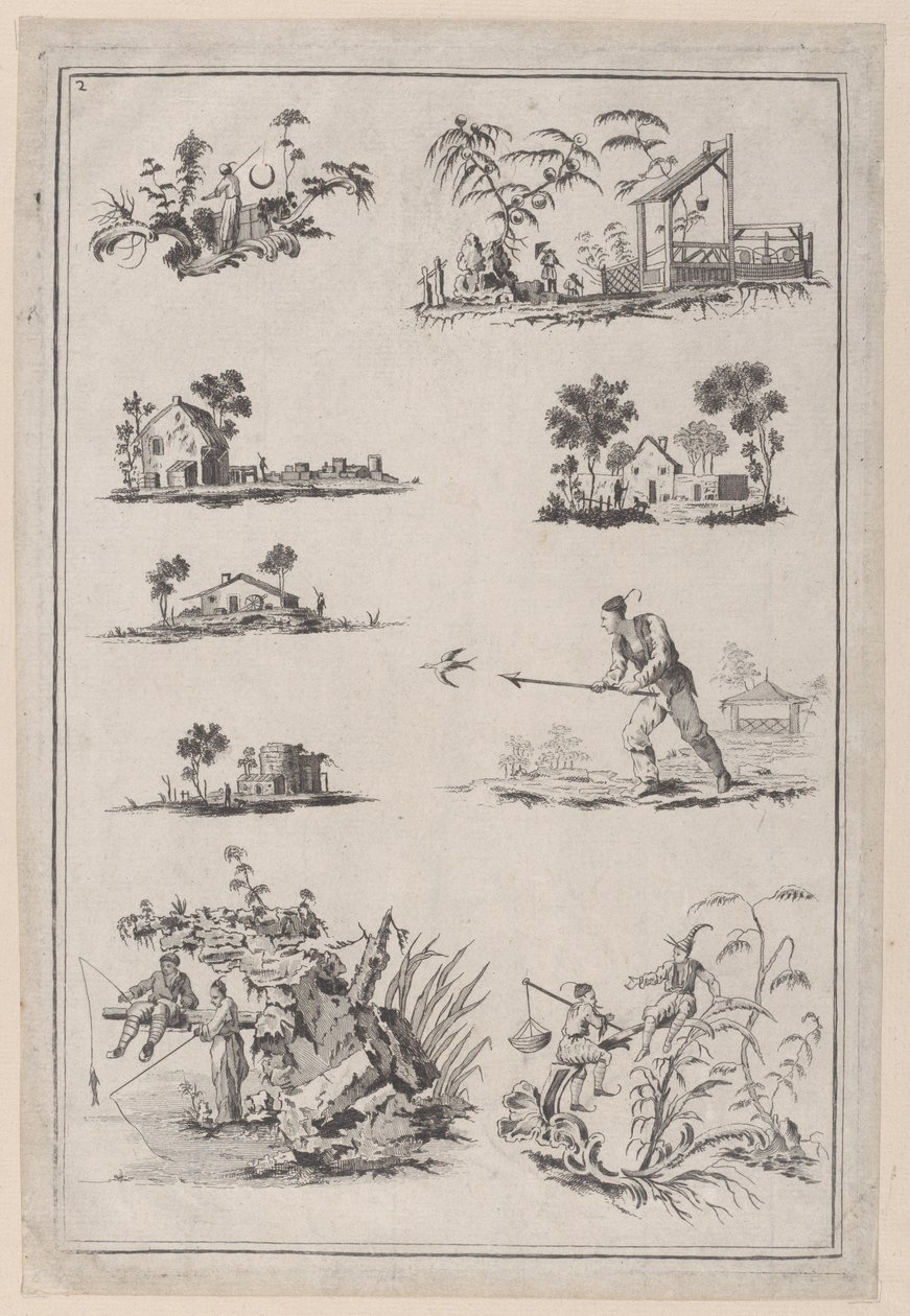 Chinoiserie Ornaments, kb. 1760-85. alkotó: Jean Baptiste Pillement