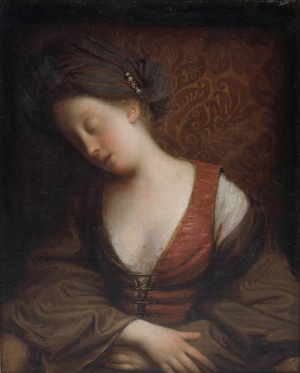 Fiatal nő alszik alkotó: Jean Baptiste Santerre