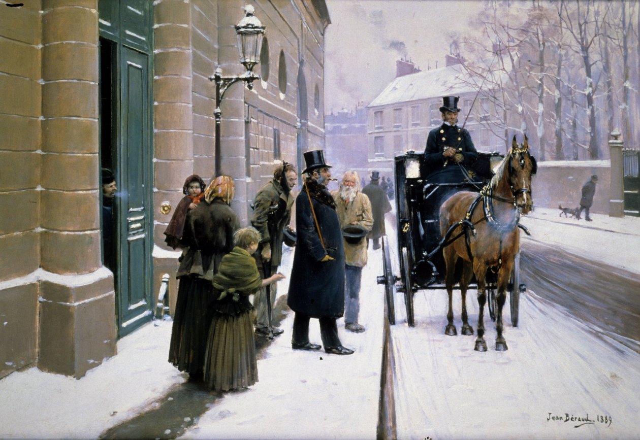 Egy burzsoá elhagyja házát, Párizst alkotó: Jean Beraud