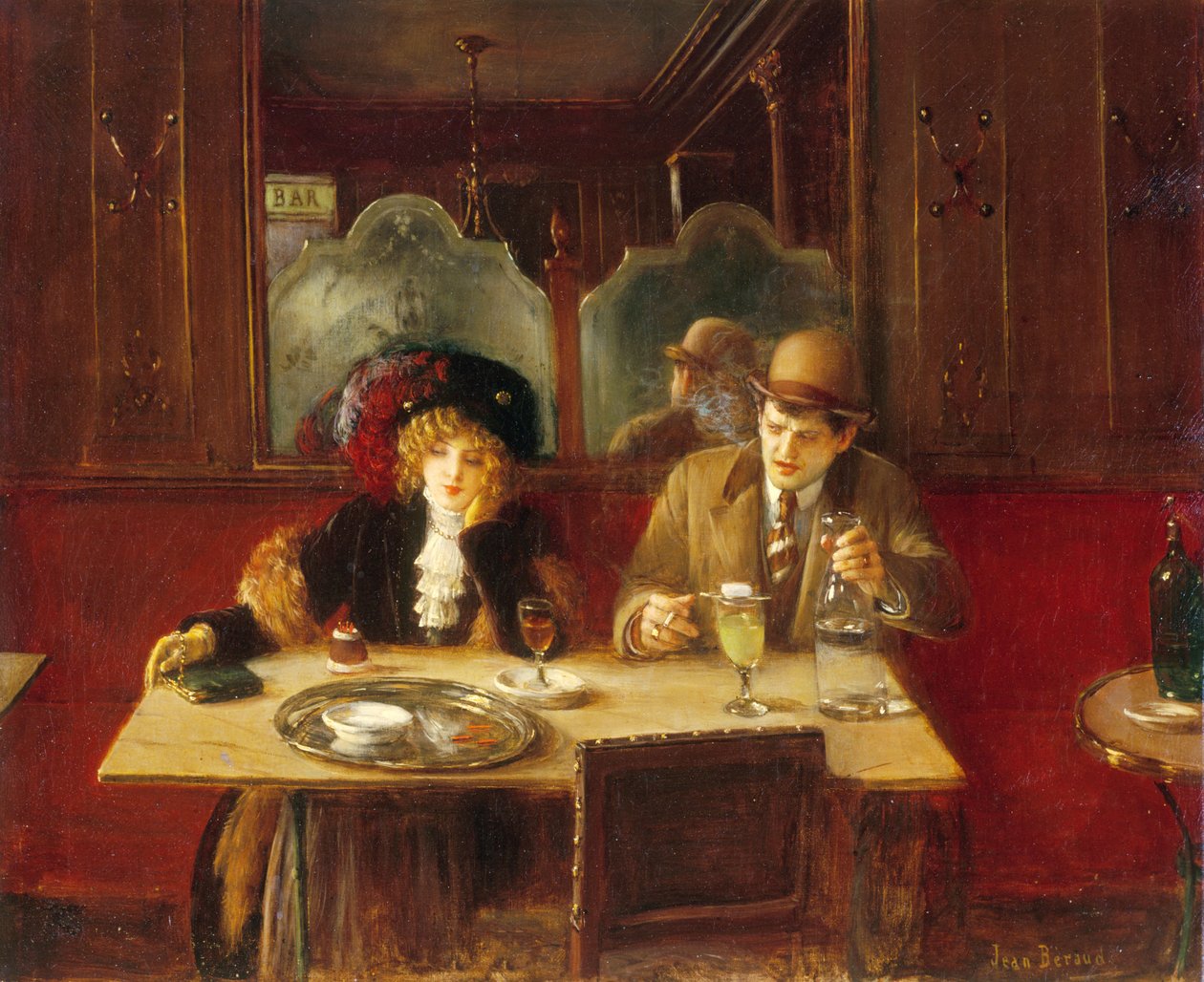 A kávézóban, Absinthe Drinkers, 1909 körül (festmény) alkotó: Jean Beraud