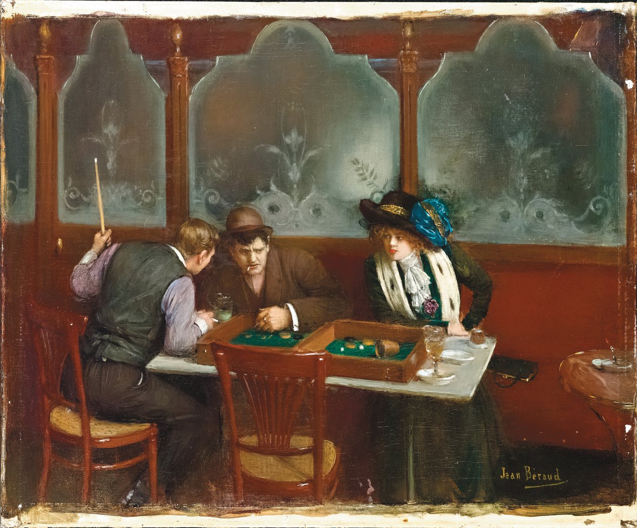 A kávézóban; Au cafe, 1909 alkotó: Jean Beraud