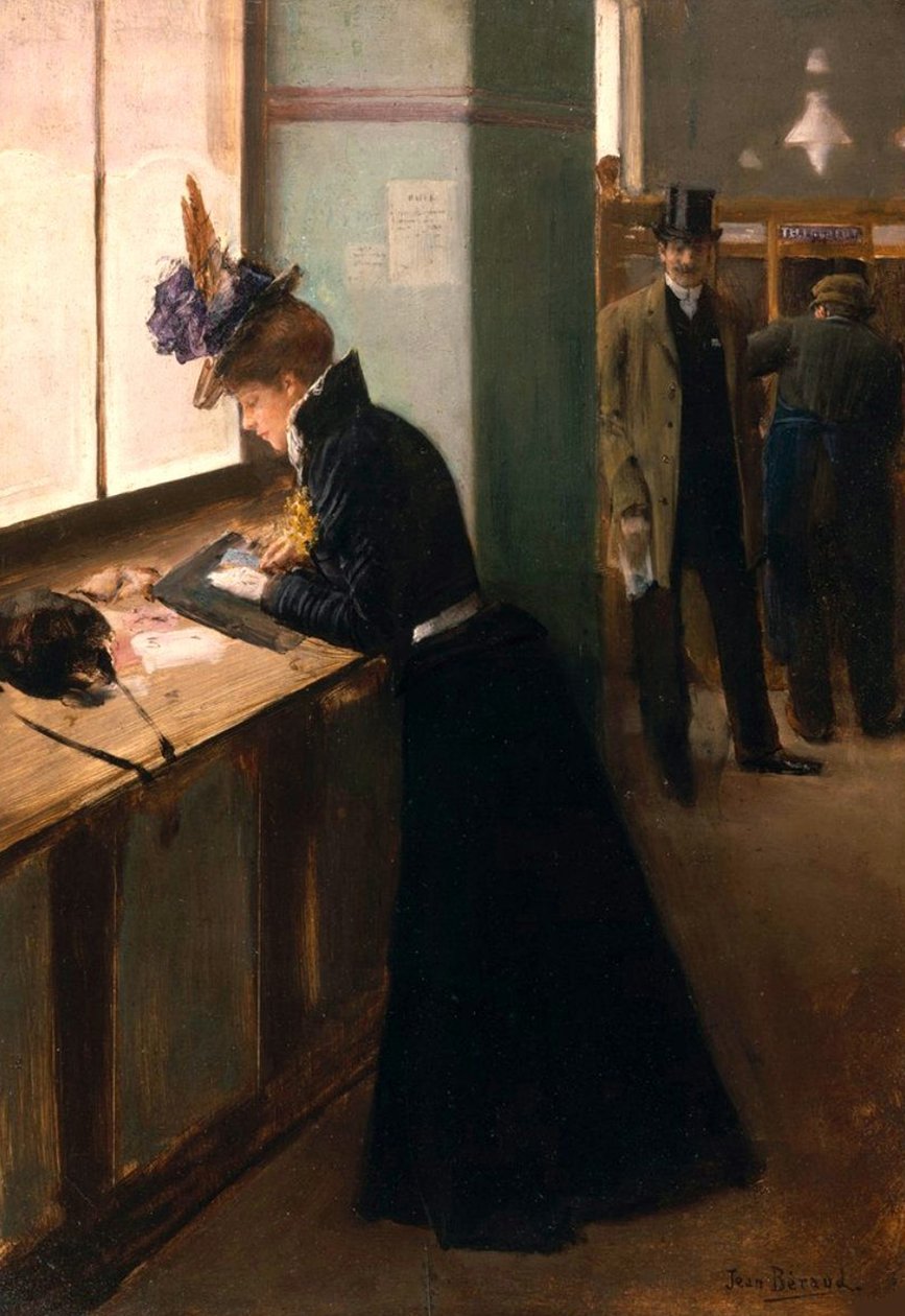 A Telegraphnál. alkotó: Jean Beraud