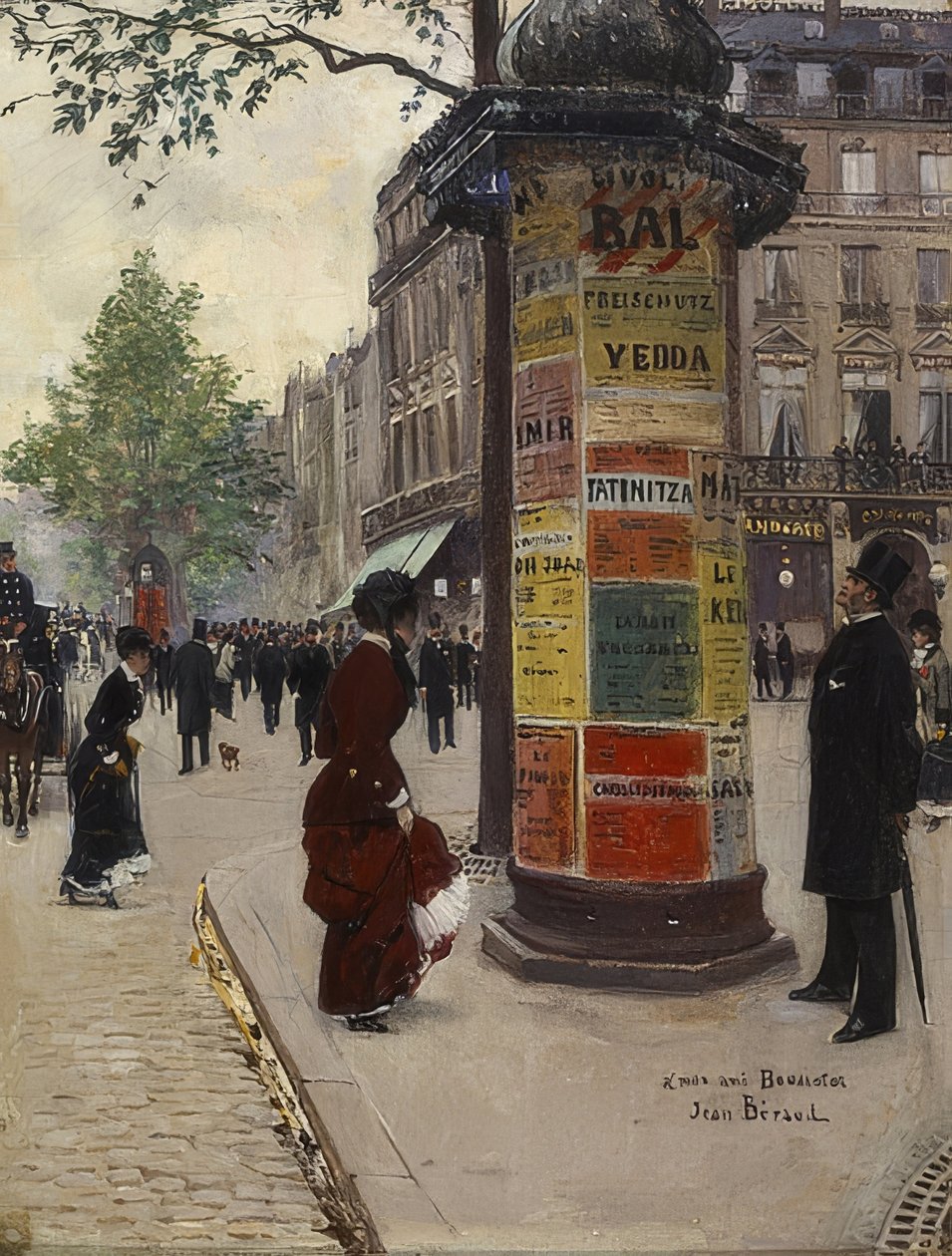 Párizsi kioszk. 1880-82 alkotó: Jean Beraud