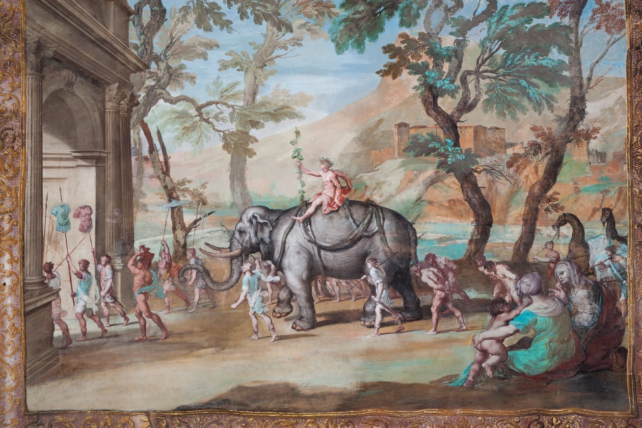 Bacchus diadalmasan bevonul Thébába. alkotó: Jean Boulanger