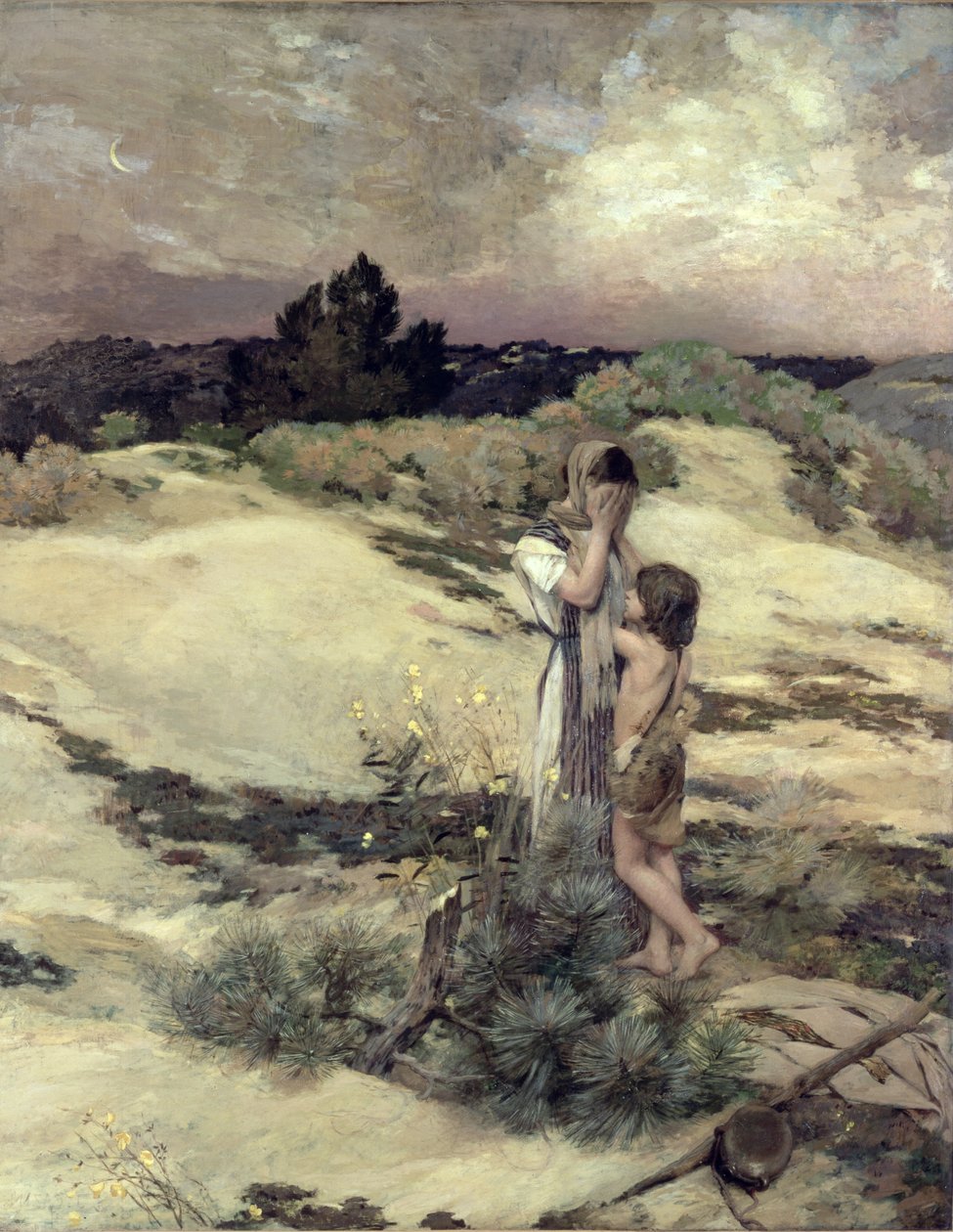 Hágár és Izmael alkotó: Jean Charles Cazin