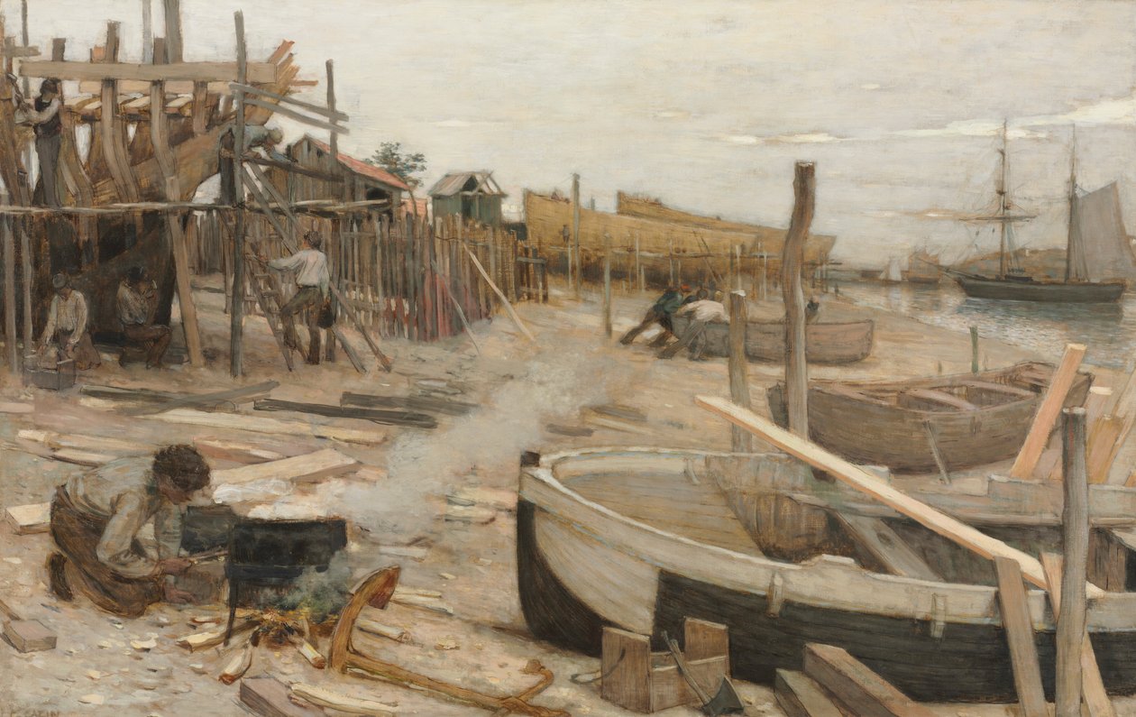 A Csónakgyár, c. 1875. alkotó: Jean Charles Cazin