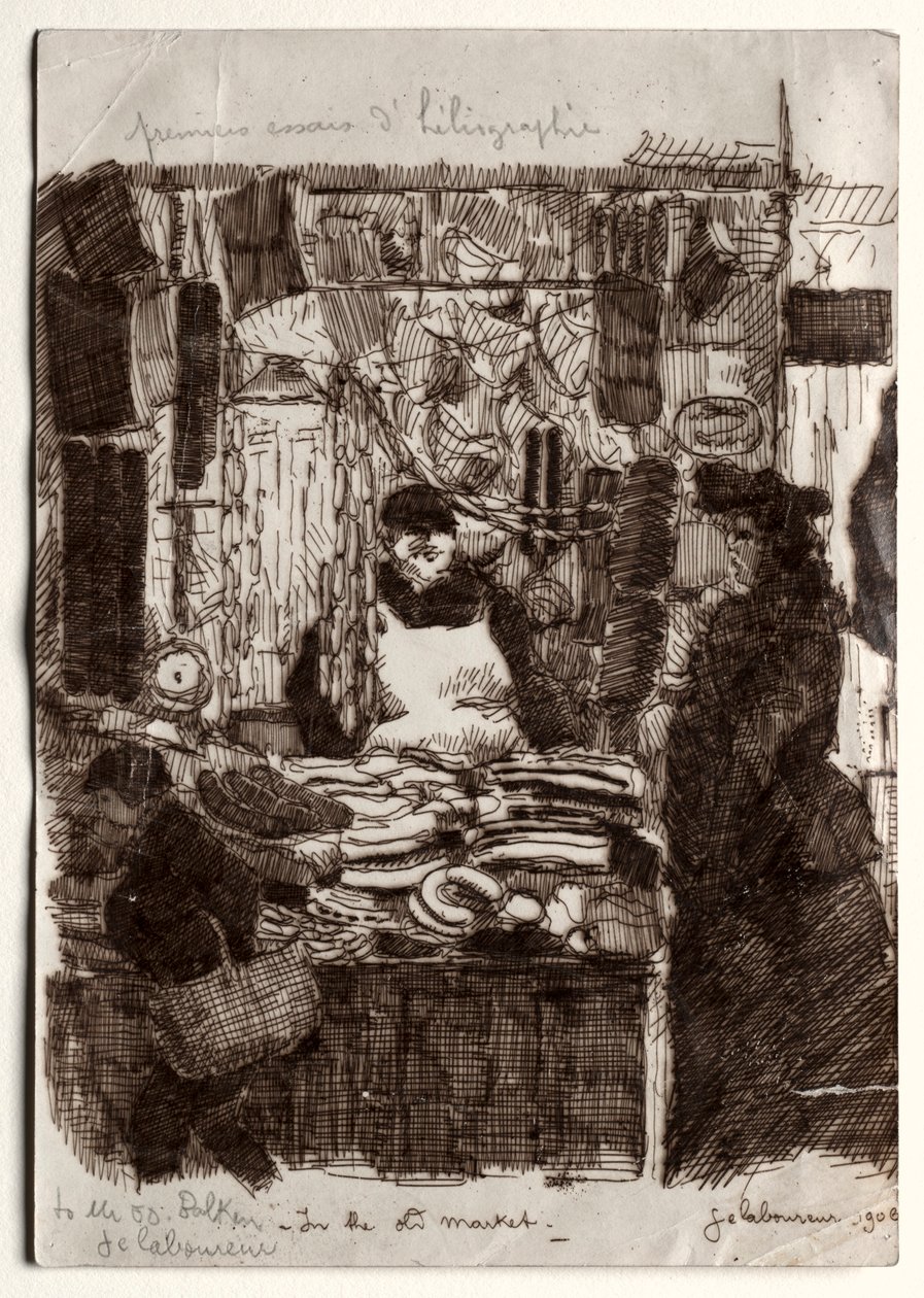 A régi piacon alkotó: Jean Emile Laboureur