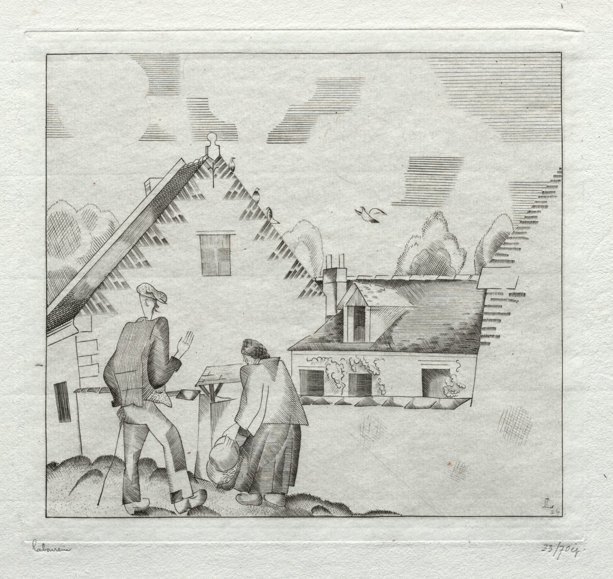 Falusiak, beszélgetés alkotó: Jean Emile Laboureur