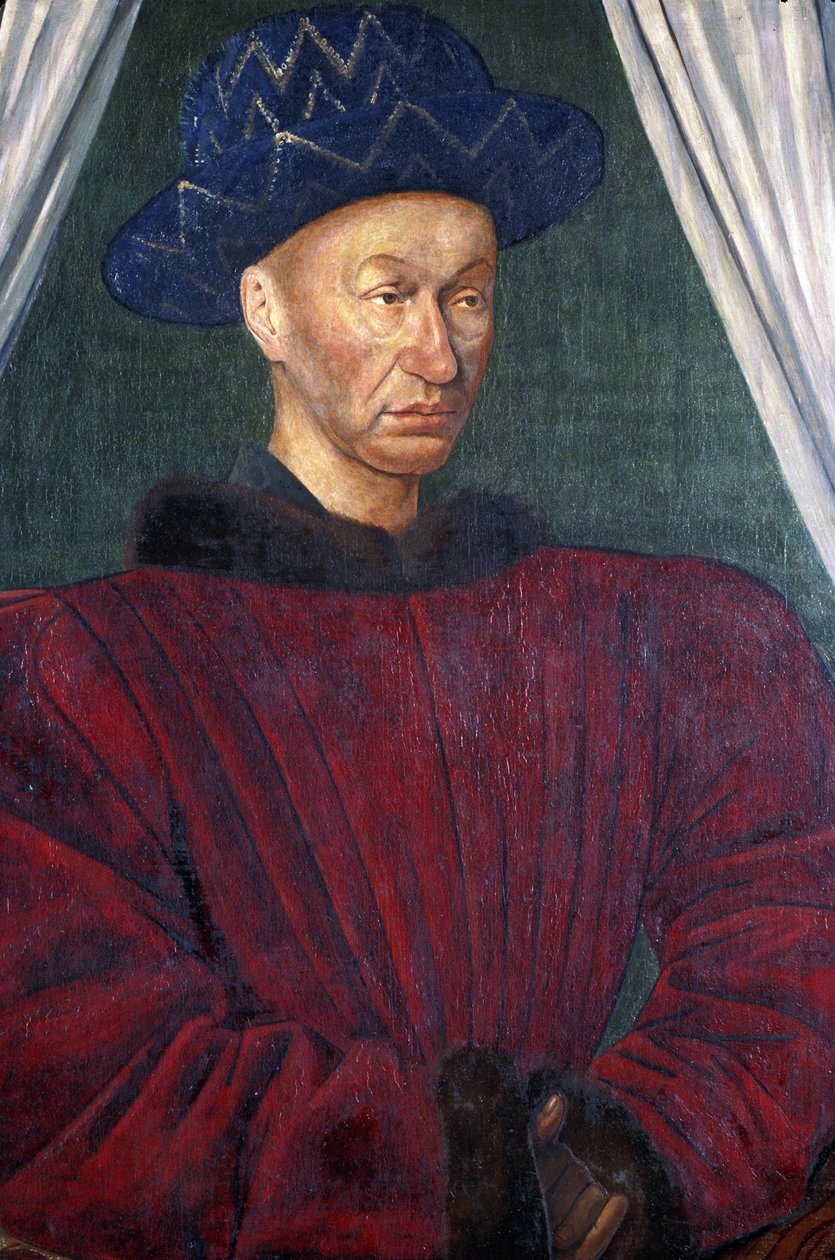 VII. Károly portréja (festmény) alkotó: Jean Fouquet