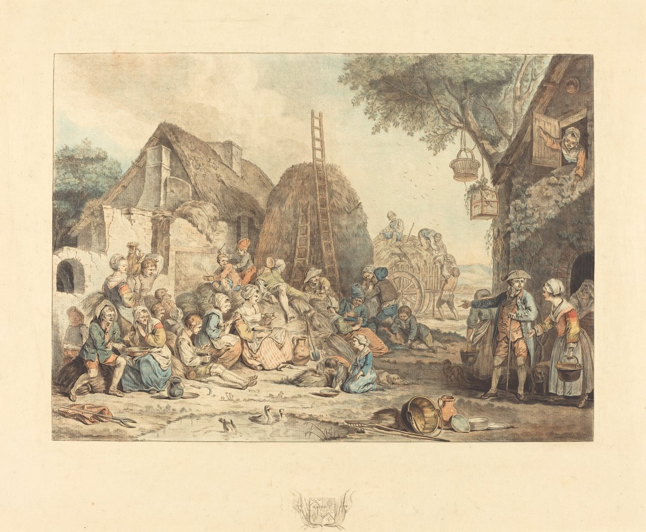 Az aratók ebédje, 1774. alkotó: Jean Francois Janinet