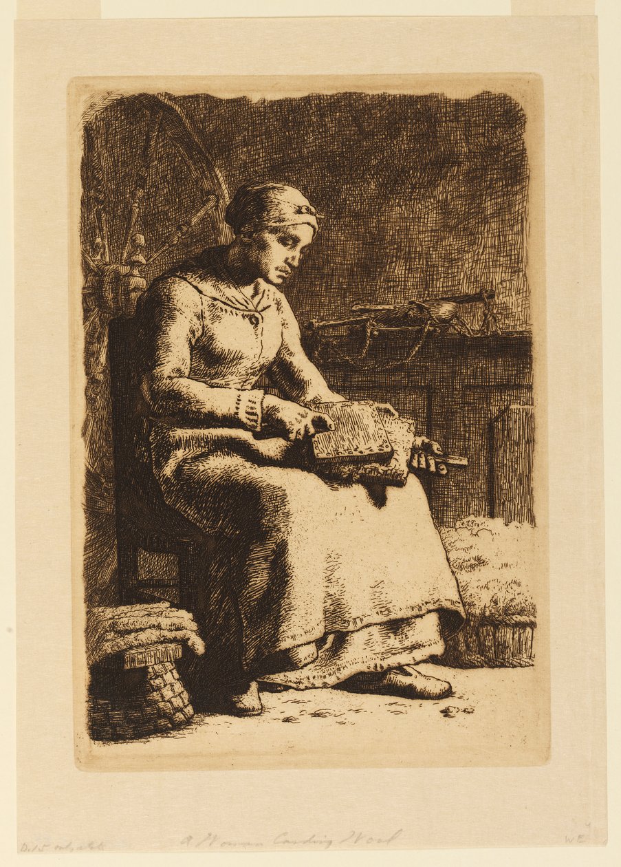 La Cardeuse (A gyapjúkártyás) alkotó: Jean Francois Millet
