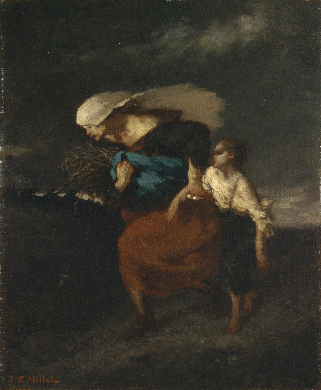 Visszavonulás a vihar elől, 1846 körül alkotó: Jean Francois Millet