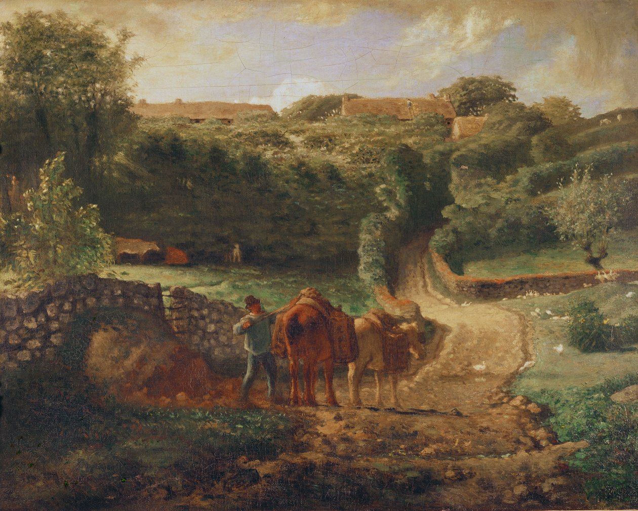 Hamlet unokatestvér Greville-ben, 1865-73 körül alkotó: Jean Francois Millet