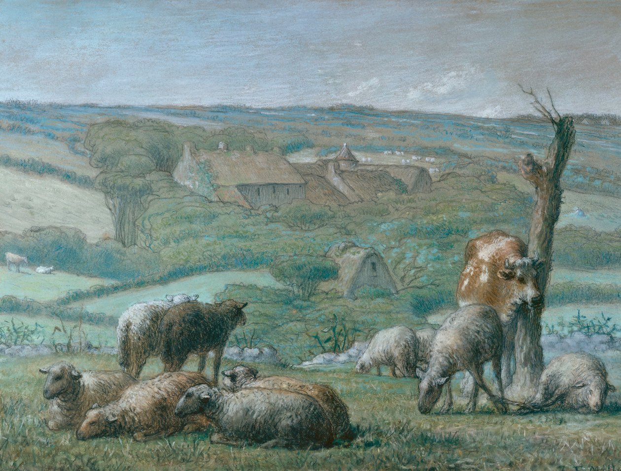 A parasztház Lieu-Bailly-ben, 1871 alkotó: Jean Francois Millet
