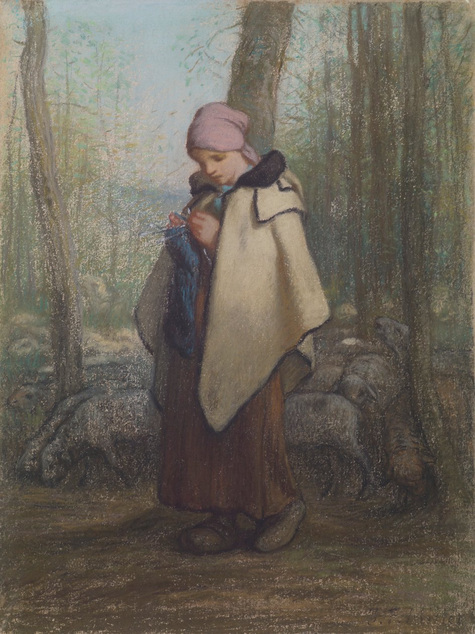 A kötő pásztorlány alkotó: Jean Francois Millet
