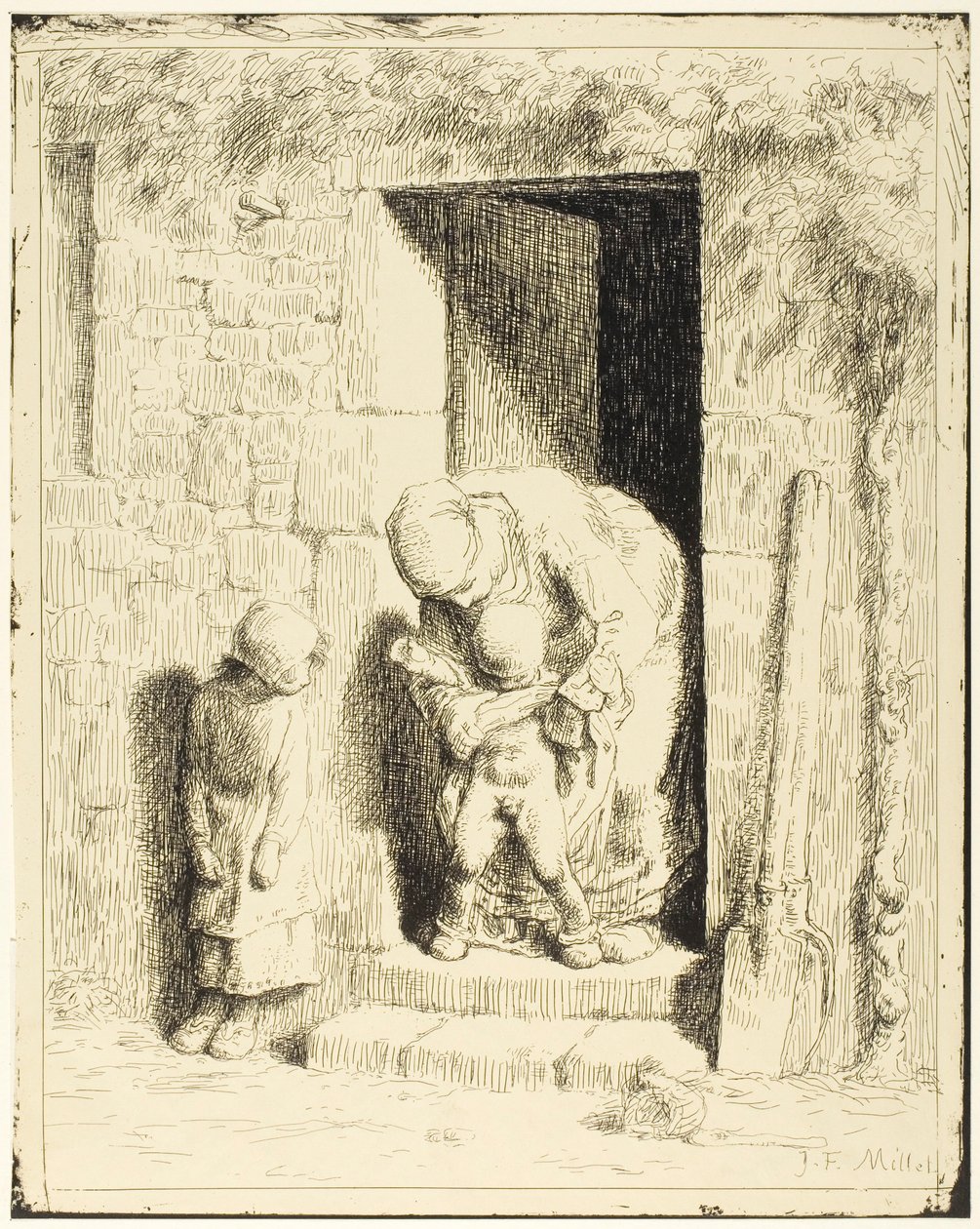 Az anyai óvintézkedés alkotó: Jean Francois Millet