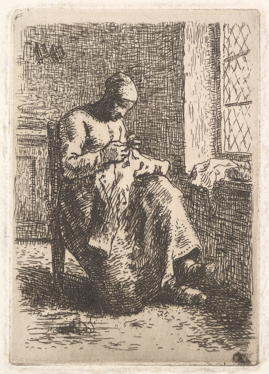 A varrónő, 1853. alkotó: Jean Francois Millet