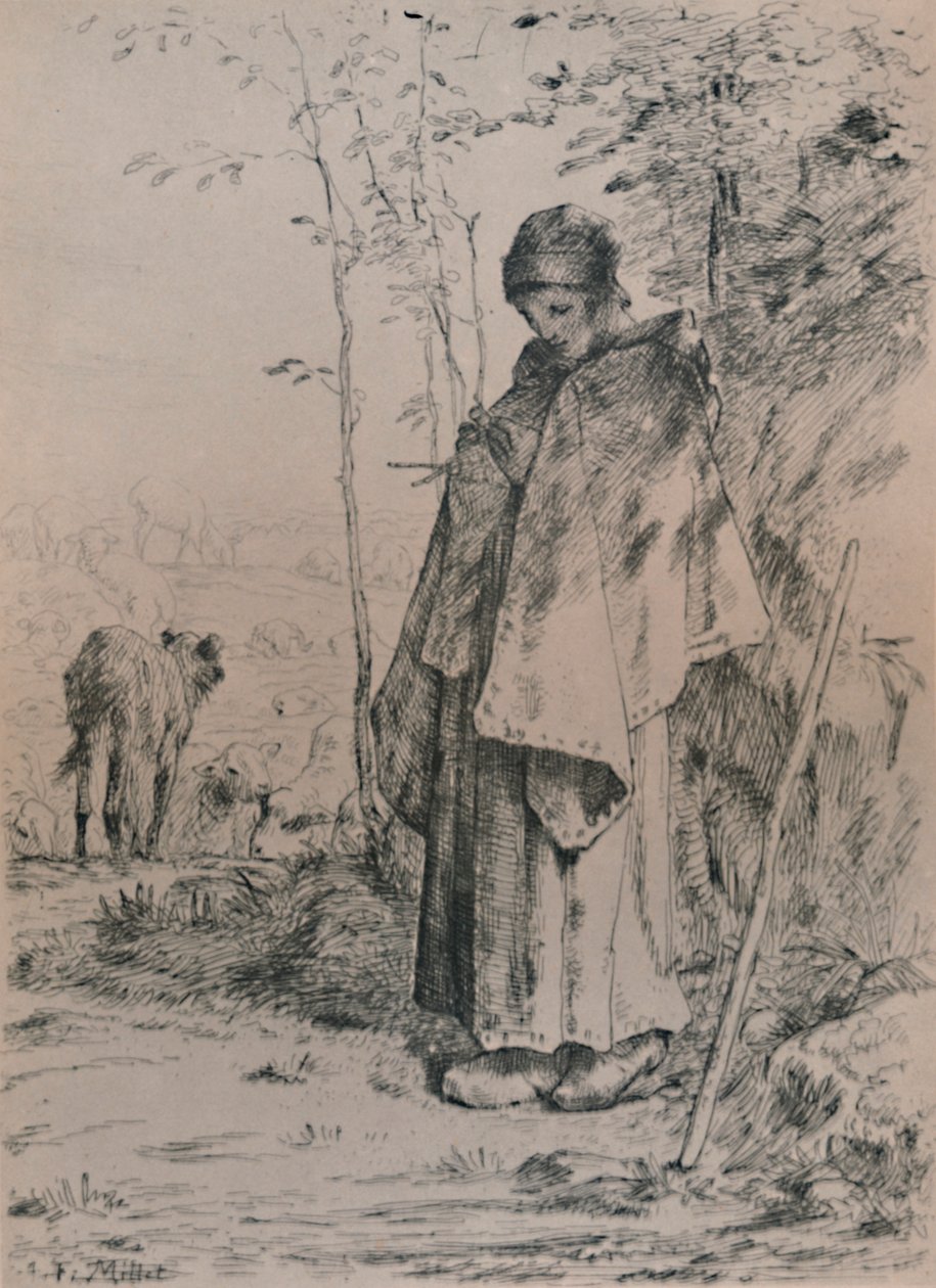 A pásztorlány, 1862, 1946 alkotó: Jean Francois Millet
