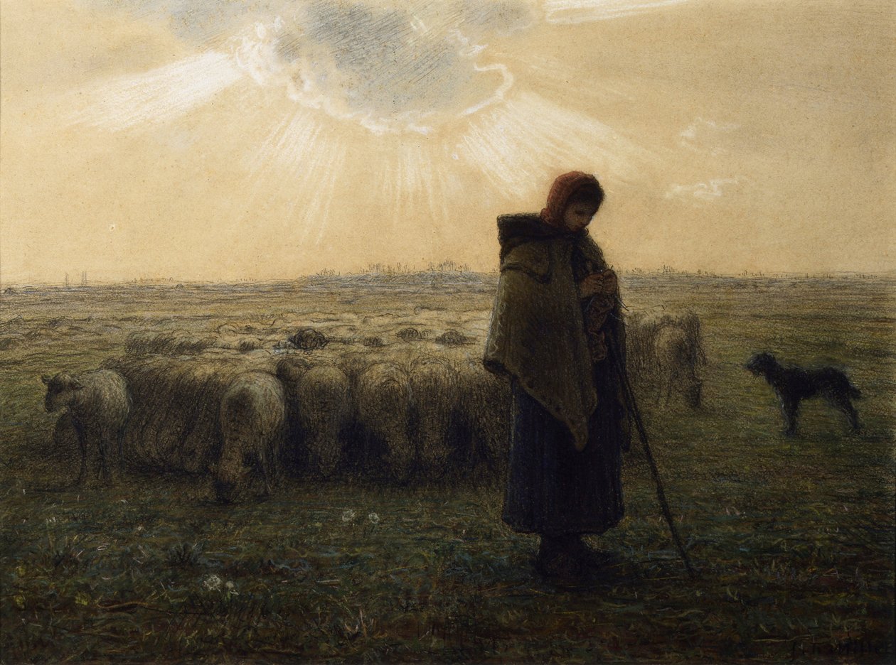 A pásztorlány és nyája, 1862-67 alkotó: Jean Francois Millet