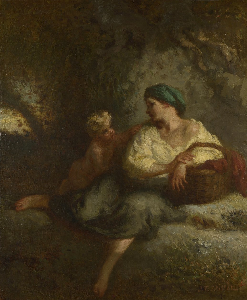 A suttogás c. 1846 alkotó: Jean Francois Millet