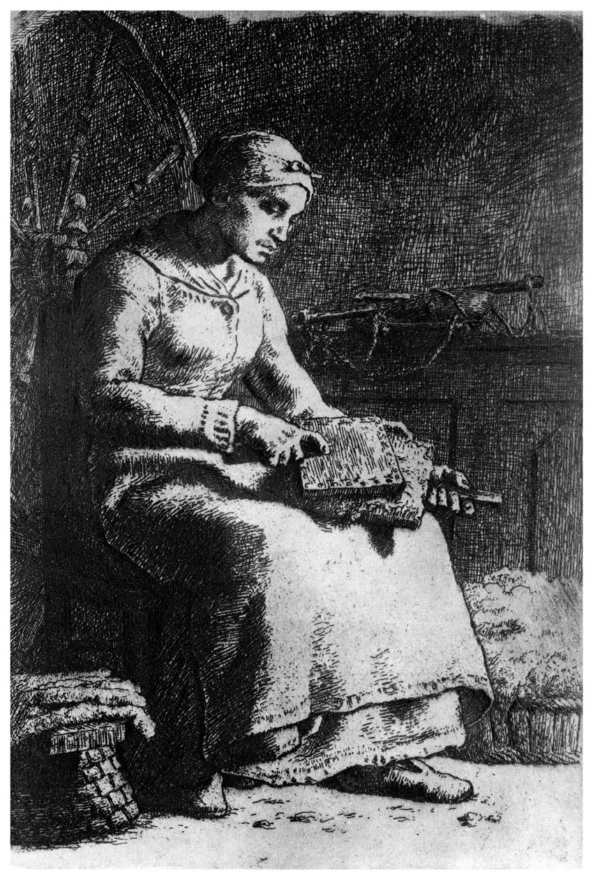 The Wool Carder, c1835-1875 1924 alkotó: Jean Francois Millet
