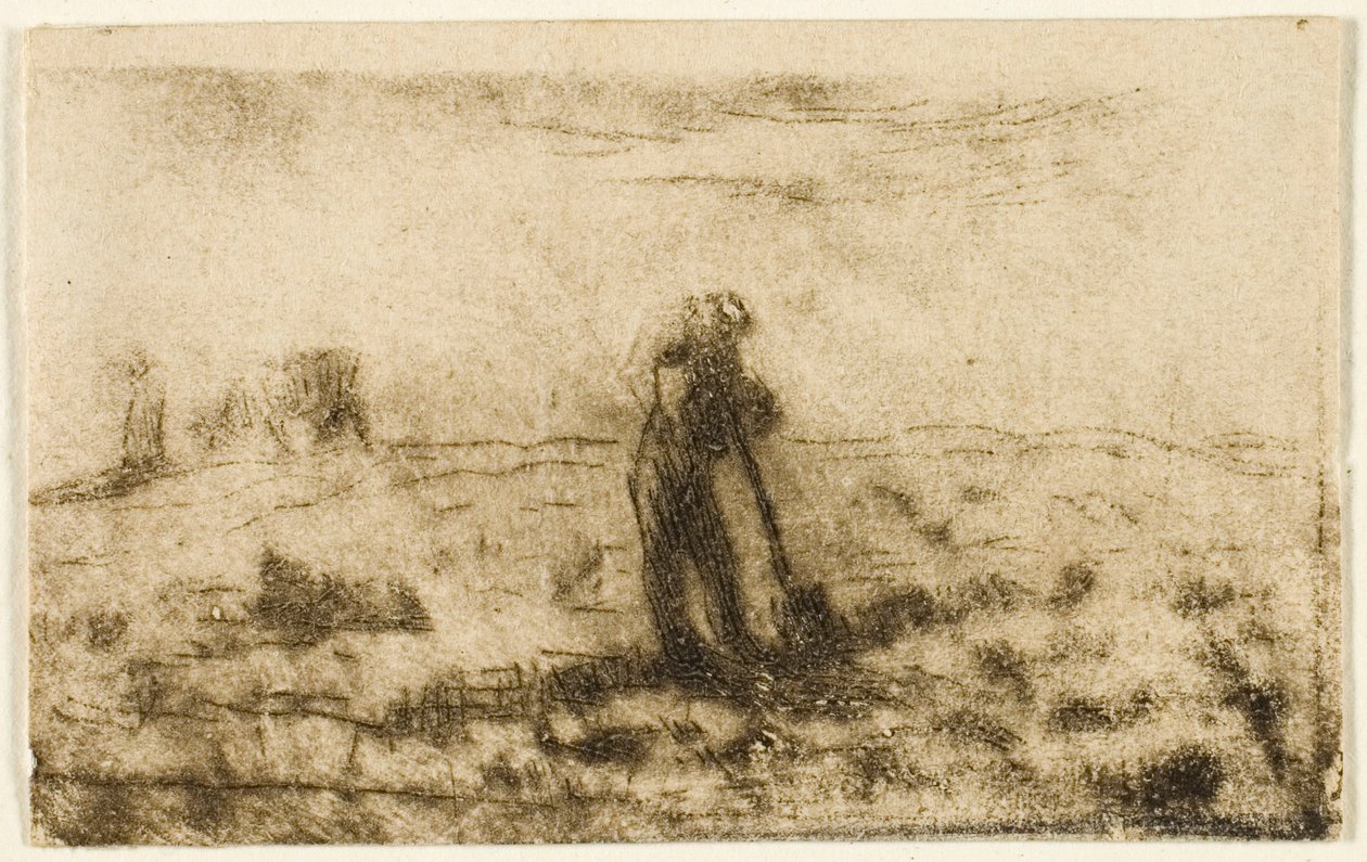 Nő lóg ki ruhákat alkotó: Jean Francois Millet