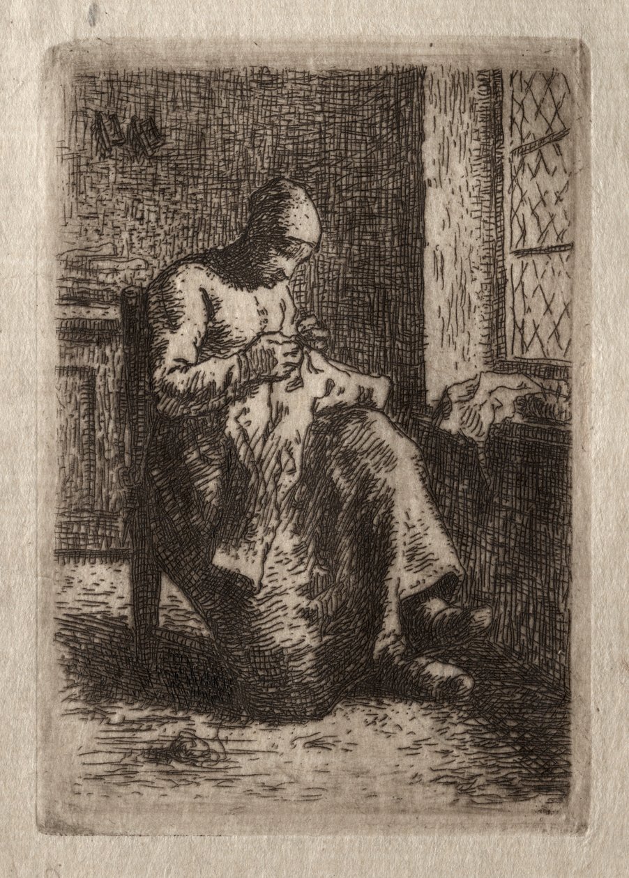 Nő varrás. alkotó: Jean Francois Millet