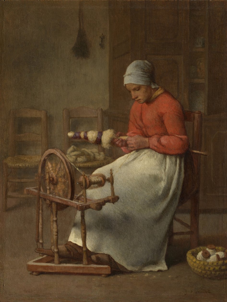 Woman Spinning, 1855-60 körül alkotó: Jean Francois Millet