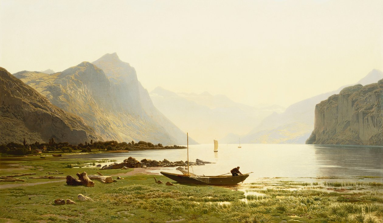 Le Lac Wallenstadt, 1865 alkotó: Jean Francois Xavier Roffiaen
