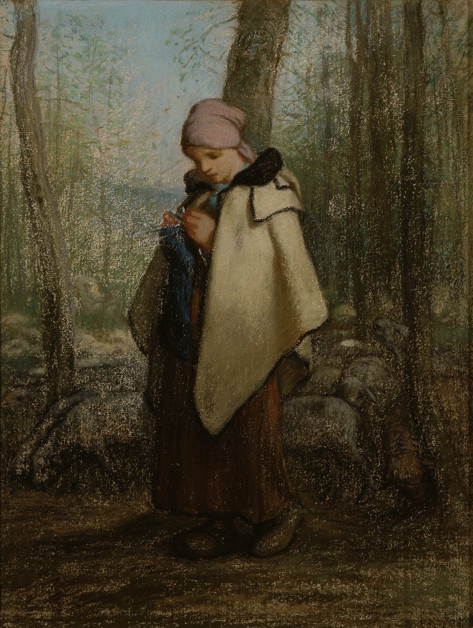 A kötés pásztorlány alkotó: Jean Francois Millet