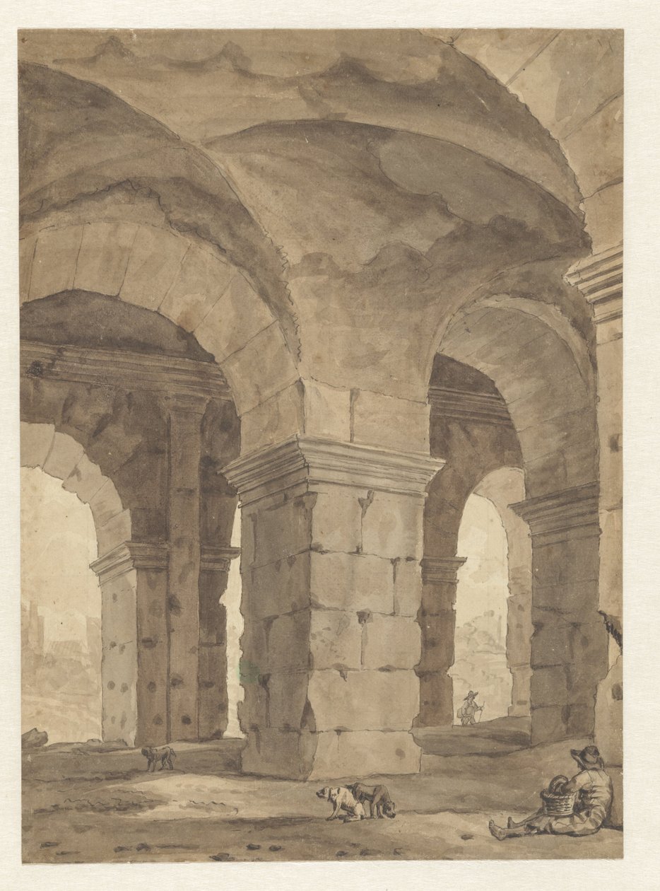 A Colosseum boltívei alatt alkotó: Jean Grandjean