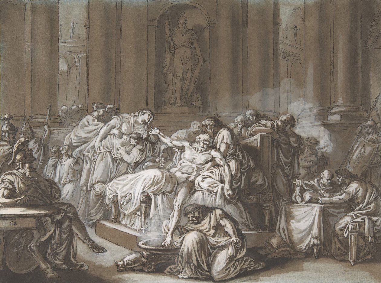 Seneca halála, n.d. alkotó: Jean Guillaume Moitte