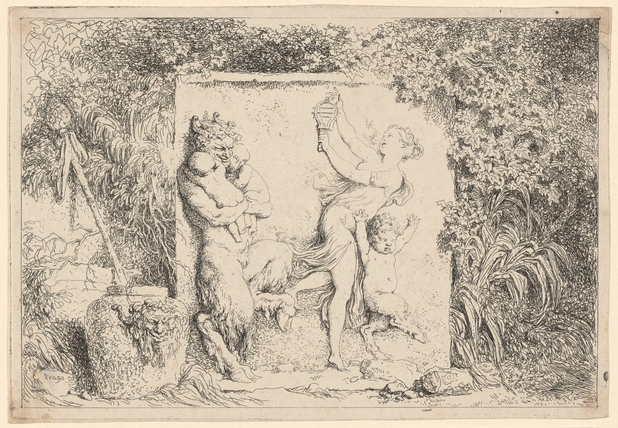 A szatírok tánca alkotó: Jean Honore Fragonard
