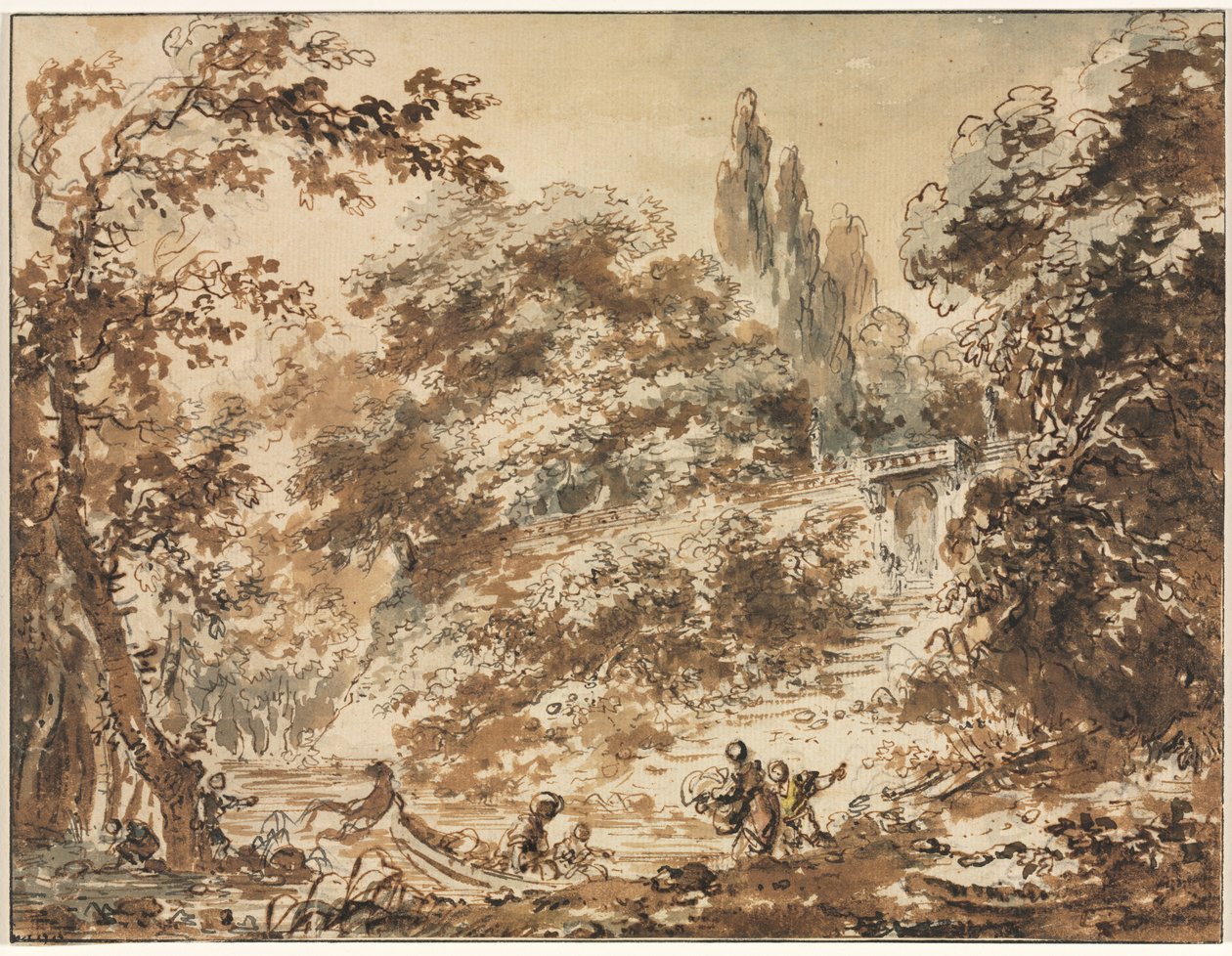 Jelenet egy parkban alkotó: Jean Honore Fragonard