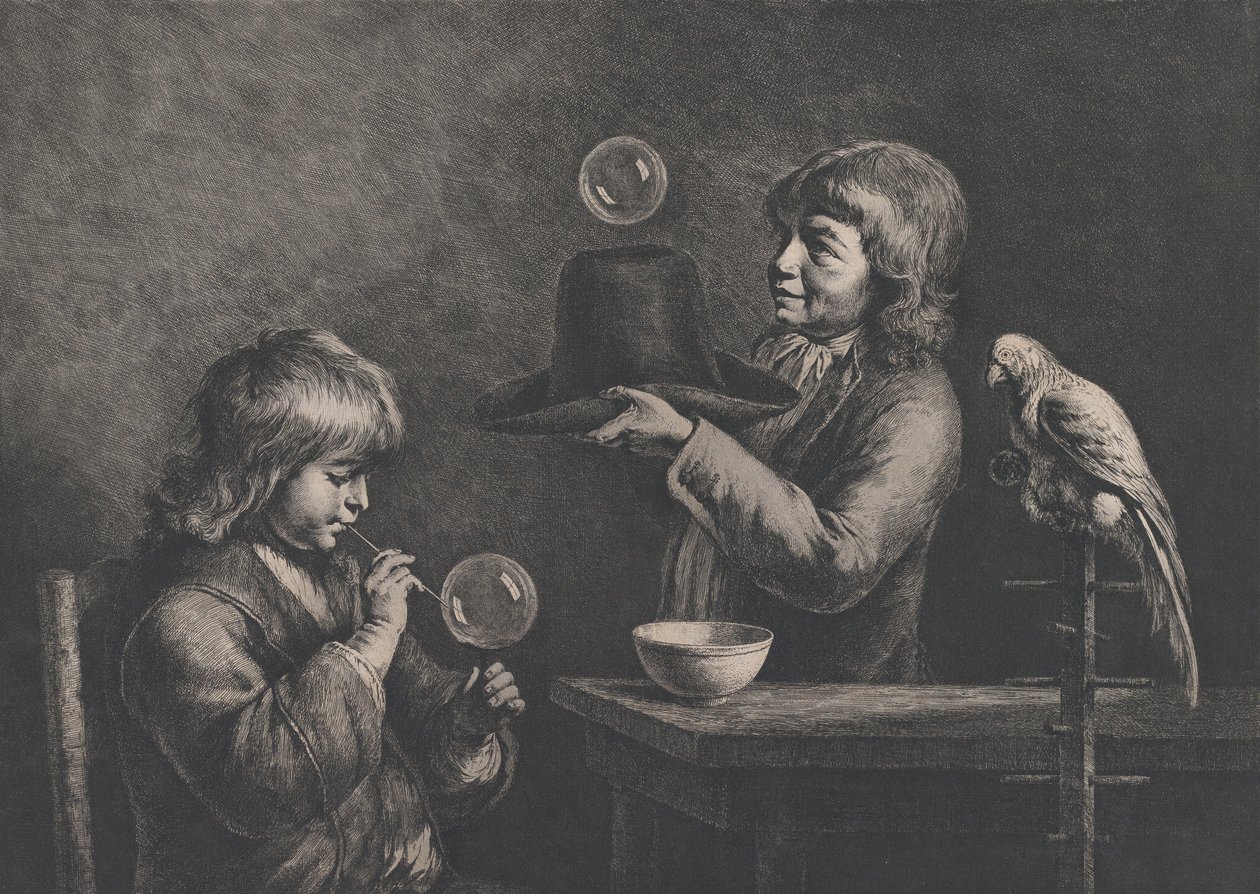 Szappanbuborékok, 1799. alkotó: Jean Jacques de Boissieu