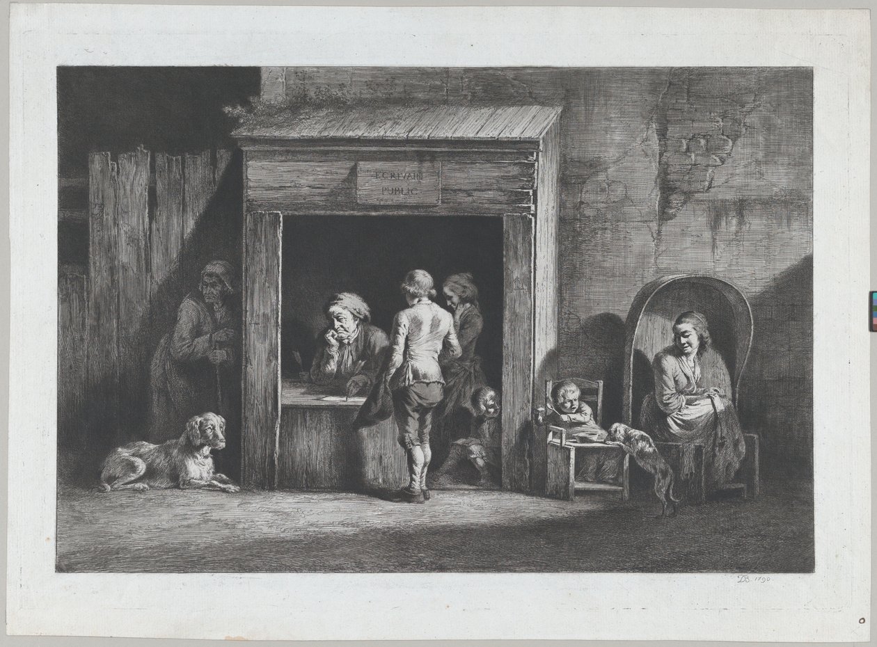 The Public Scrivener, 1790. alkotó: Jean Jacques de Boissieu