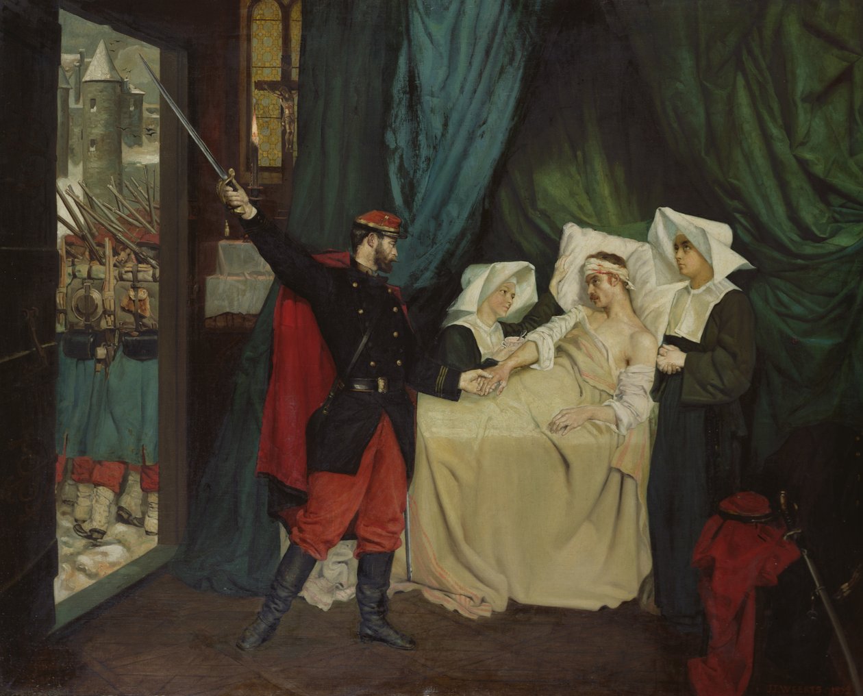 Jelenet az 1870-es háború alatt alkotó: Jean Joseph Weerts