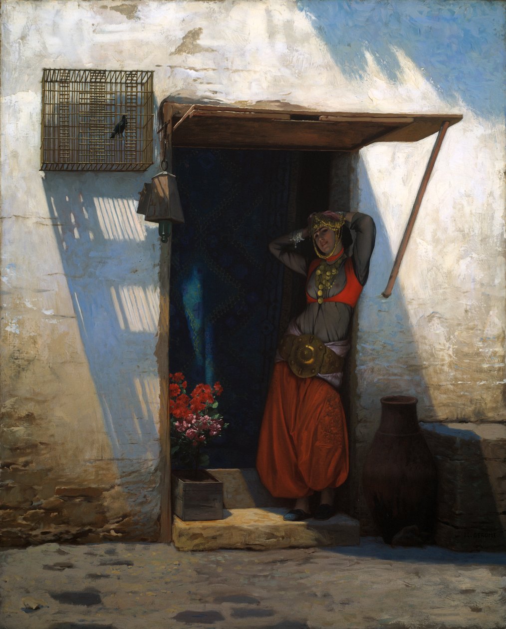 Kairói nő a küszöbén alkotó: Jean Leon Gerome