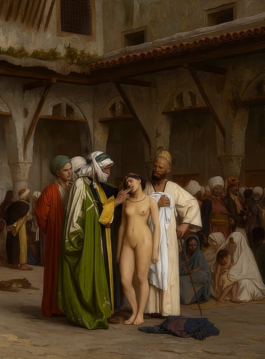 A rabszolgapiac. 1867 körül alkotó: Jean Leon Gerome