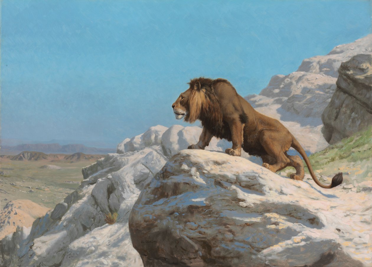 Oroszlán az őrségben c. 1885. alkotó: Jean Leon Gerome