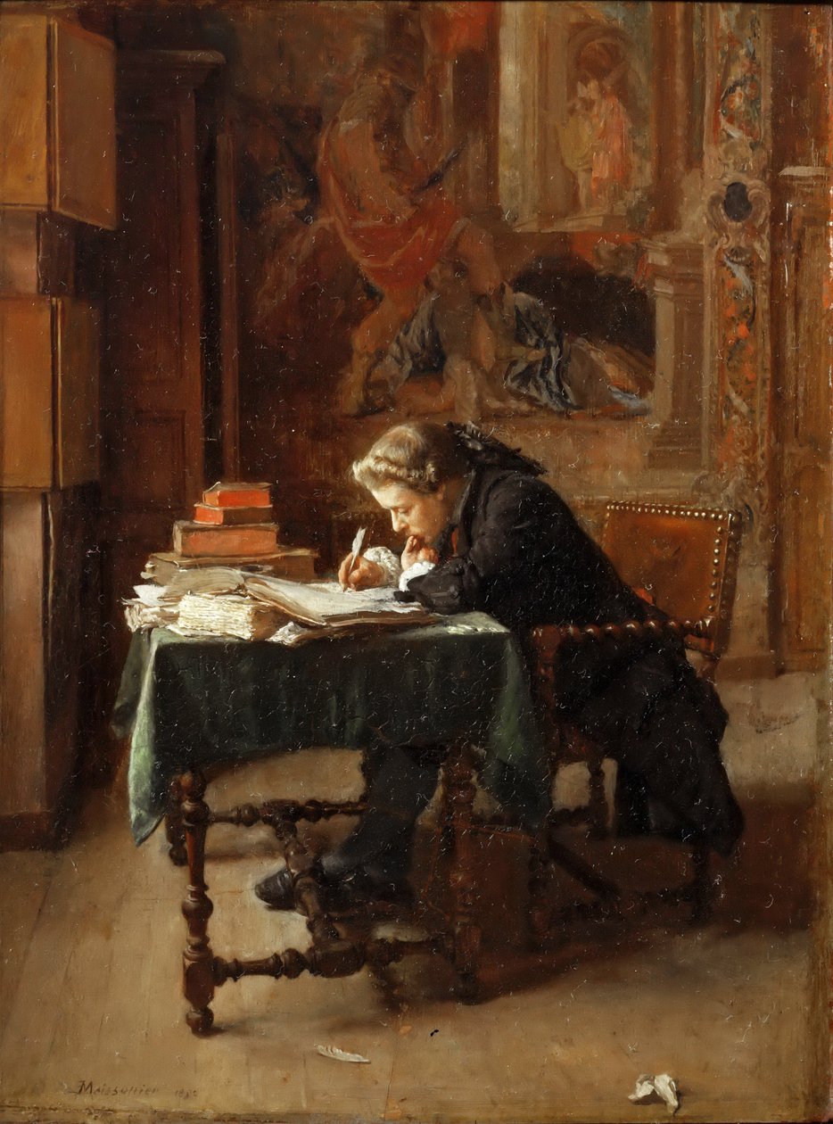 Fiatal férfi írás alkotó: Jean Louis Ernest Meissonier