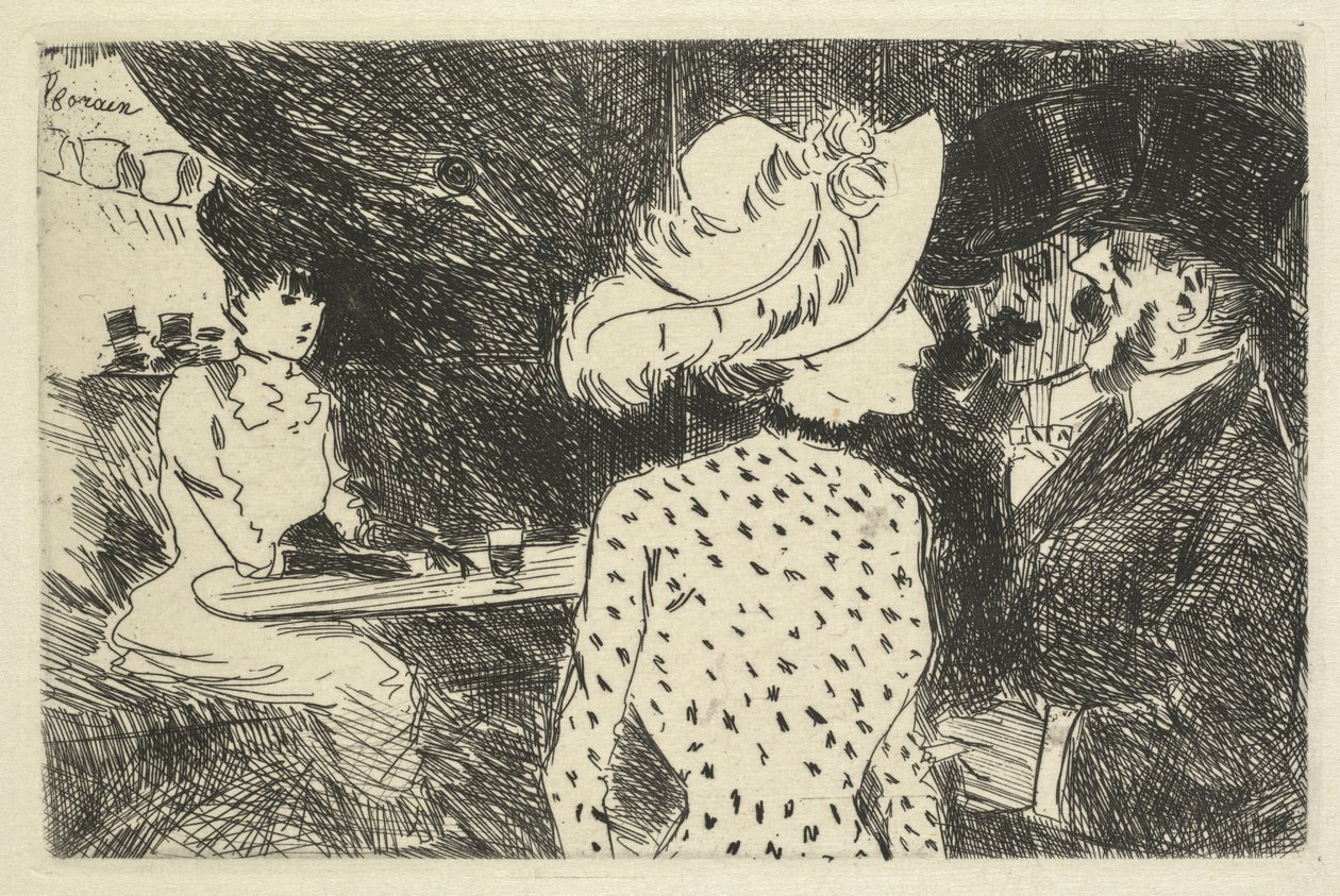 Kávéházi jelenet leírása, 1880-1886. alkotó: Jean Louis Forain