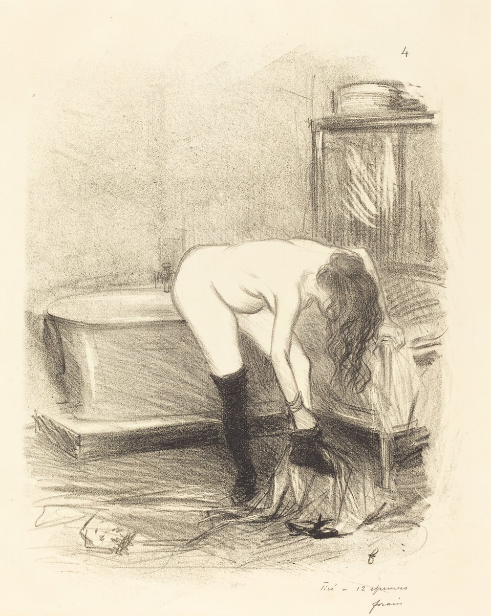 A fürdő (függőleges tányér) alkotó: Jean Louis Forain