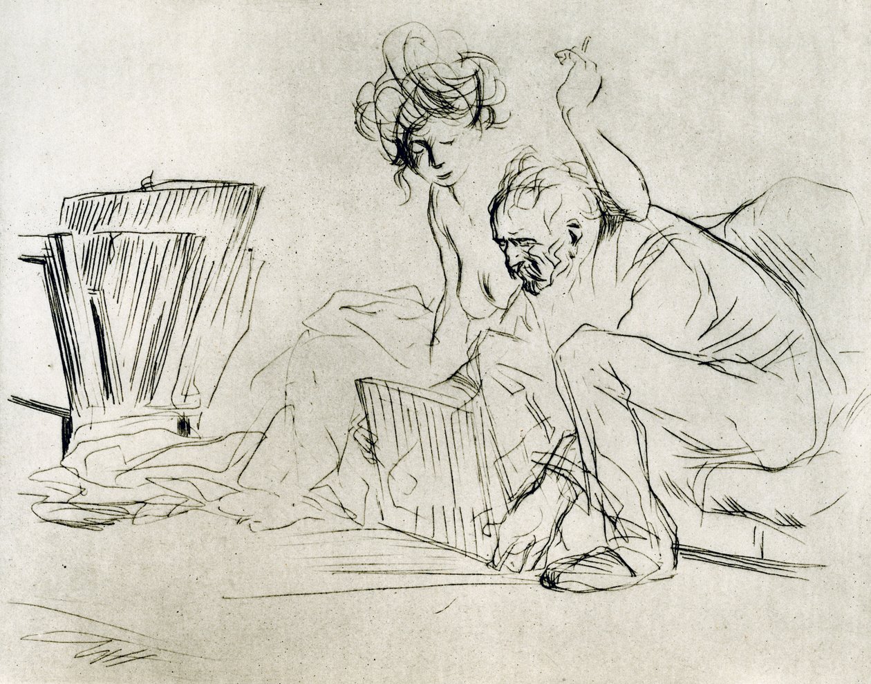 A modell nyugalomban, 1925. alkotó: Jean Louis Forain