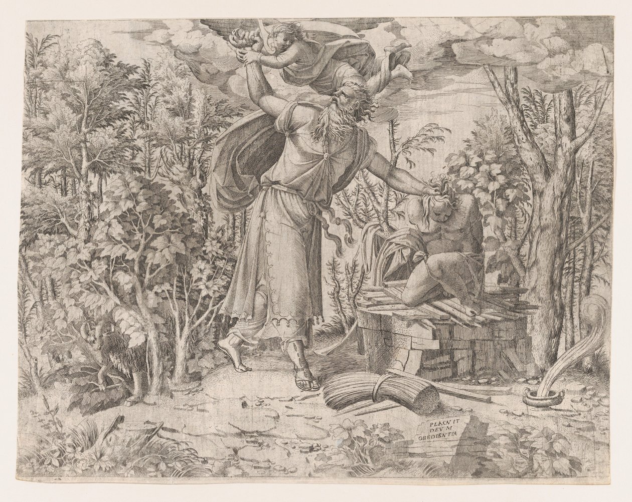 Ábrahám feláldozza Izsákot, 1535-55. alkotó: Jean Mignon